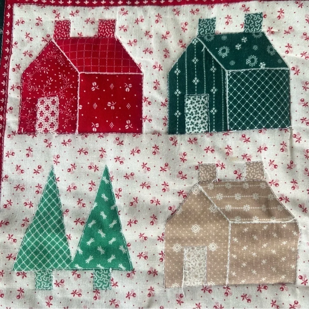 VTG Cranston Fabrics Country Christmas Accent Pillow Cover Lace Handmade 14x14